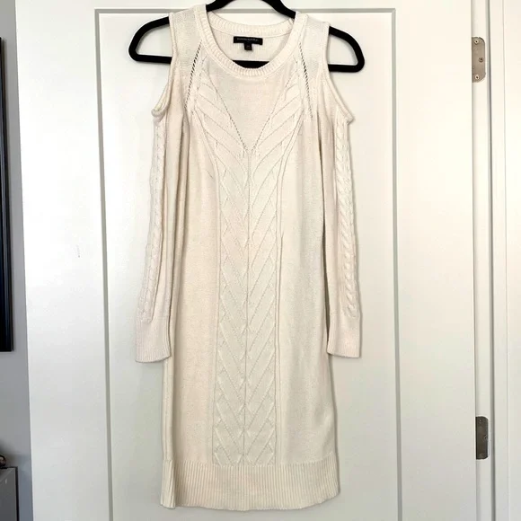 Banana Republic | Dresses | Banana Republic Creamwhite Cold Shoulder Cable Knit Sweater Dress | Poshmark Banana Republic | Dresses | Banana Republic Creamwhite Cold Shoulder Cable Knit Sweater Dress | Poshmark